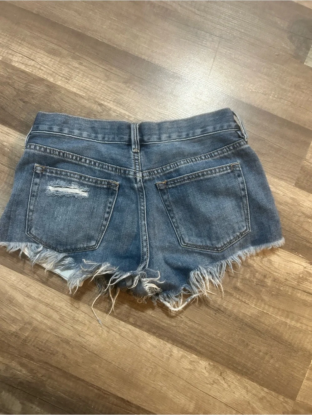 We The Free by Free People Frayed Blue Denim Cutoff Shorts size 24